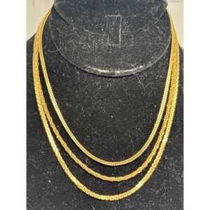 Vintage Monet Gold Tone Multi Strand Necklace